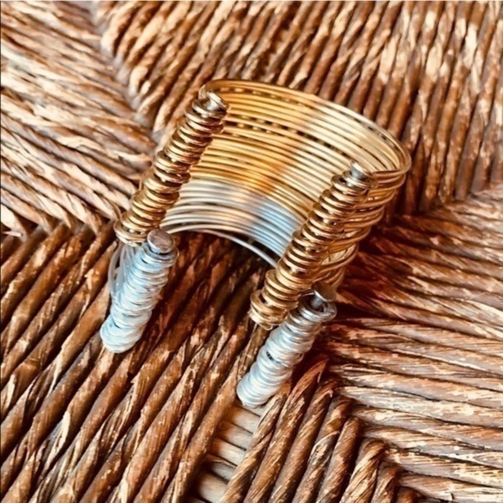 Utilitarian Silver Multi-Band Cuff - image 8